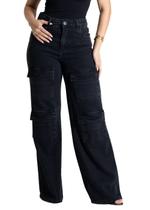 Calça Jeans Sawary Wide Leg - 280865 - Preto 42