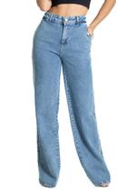 Calça Jeans Sawary Wide Leg - 280910 - Azul medio 44 Calça Jeans Sawary Wide Leg - 280910 - Azul medio 44