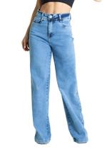 Calça Jeans Sawary Wide Leg - 281033 - Azul medio 46 Calça Jeans Sawary Wide Leg - 281033 - Azul medio 46