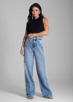 Calça Jeans Sawary Wide Leg - 281705 - Azul médio 42 Calça Jeans Sawary Wide Leg - 281705 - Azul médio 42