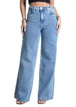 Calça Jeans Sawary Wide Leg - 281864 - Azul médio 38 Calça Jeans Sawary Wide Leg - 281864 - Azul médio 38