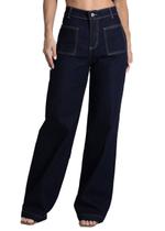 Calça Jeans Sawary Wide Leg - 282030 - Azul escuro 36 Calça Jeans Sawary Wide Leg - 282030 - Azul escuro 36