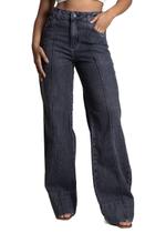 Calça Jeans Sawary Wide Leg - 282288 - Preto 44