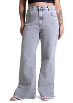 Calça Jeans Sawary Wide Leg - 282806 - Cinza 50 Calça Jeans Sawary Wide Leg - 282806 - Cinza 50