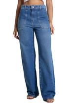 Calça Jeans Sawary Wide Leg - 283047 - Azul 42 Calça Jeans Sawary Wide Leg - 283047 - Azul 42