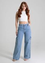 Calça Jeans Sawary Wide Leg Cargo 280040