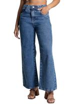 Calça Jeans Sawary Wide Leg Cropped - 282969 - Azul 46 Calça Jeans Sawary Wide Leg Cropped - 282969 - Azul 46