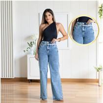 Calça Jeans Sawary Wide Leg Novo Lançamento com Caimento Perfeito Calça Jeans Sawary Wide Leg Novo Lançamento com Caimento Perfeito