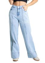 Calça Jeans Sawary Wide Leg Petit - 280891 - Azul claro 44