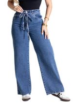 Calça Jeans Sawary Wide Leg Petit - 281000 - Azul 44