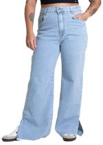Calça Jeans Sawary Wide Leg Petit - 281181 - Azul claro 48 Calça Jeans Sawary Wide Leg Petit - 281181 - Azul claro 48