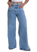 Calça Jeans Sawary Wide Leg Petit - 282303 - Azul médiobr 40 Calça Jeans Sawary Wide Leg Petit - 282303 - Azul médiobr 40
