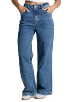 Calça Jeans Sawary Wide Leg Petit - 282317 - Azul médio 40 Calça Jeans Sawary Wide Leg Petit - 282317 - Azul médio 40