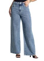 Calça Jeans Sawary Wide Leg Petit - 282569 - Azul medio 44