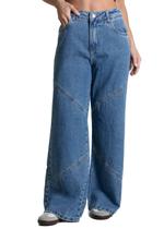 Calça Jeans Sawary Wide Leg Petit - 282803 - Azul médio 42