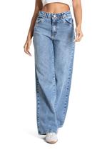 Calça Jeans Sawary Wide Leg Petit - 283495 - Azul médiobr 46