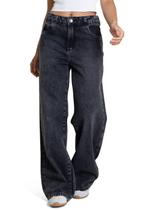 Calça Jeans Sawary Wide Leg Petit - 283745 - Preto 42 Calça Jeans Sawary Wide Leg Petit - 283745 - Preto 42
