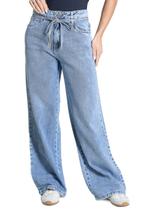 Calça Jeans Sawary Wide Leg Petit Brilho - 283429 - Azul claro 44 Calça Jeans Sawary Wide Leg Petit Brilho - 283429 - Azul claro 44