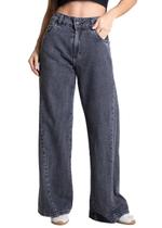 Calça Jeans Sawary Wide Leg Petit Strass - 283437 PRETO 44 Calça Jeans Sawary Wide Leg Petit Strass - 283437 PRETO 44