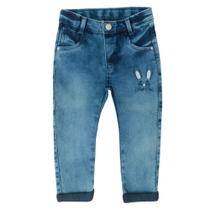 Calça jeans skinny boradado coelho