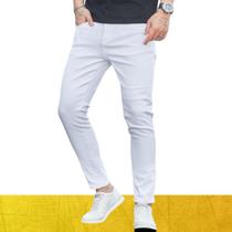 Calça Jeans SKINNY BRANCA Masculina Casual Short Elastano Slim 718