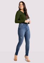 Calça jeans skinny cintura alta chapa barriga lunender 20830