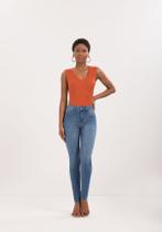 Calça Jeans Skinny Cintura Média Fit For Me Lunender J0168