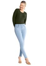 Calça Jeans Skinny Com Cintura Média Lunender 20839