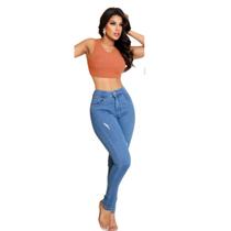 Calça Jeans Skinny com detalhes Azul Claro - 471