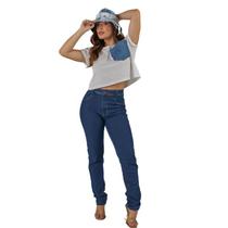 Calça Jeans Skinny Com Elastano Cintura Alta Feminina