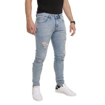 Calça jeans skinny com rasgos - Zip Off