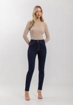 Calça Jeans Skinny De Cintura Alta Com Bolsos E Elastano Lez a Lez