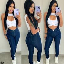 Calça Jeans Skinny Escura Cintura Alta Pimenta Doce
