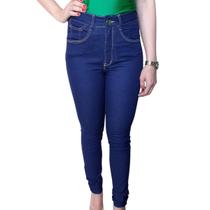 Calça Jeans Skinny Feminina Mid Rise Jeans Escuro Osmoze