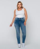 Calça Jeans Skinny Feminina Plus Size Cintura Alta Básica 22611 Média