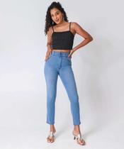 Calça Jeans Skinny Feminina Strass Azul-04013