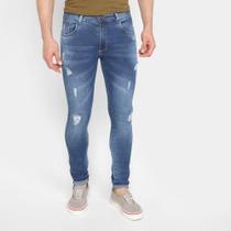 Calça Jeans Skinny Grifle Estonada Masculina