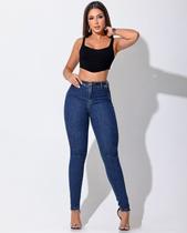 Calça jeans skinny hot feminina cós revel e cinto pu 24372