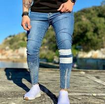 Calça jeans skinny masculina rasgo