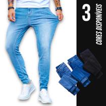 Calça Jeans SKINNY Masculina Slim Elastano Casual Sport 440