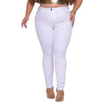 Calça Jeans Skinny Plus Size Feminina Cós Alto Clássica Modelagem