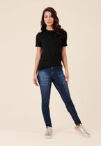 Calça Jeans Skinny Puídos Azul Escuro