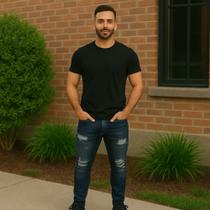 Calça Jeans Skinny Rasgada Masculina Slim Sport Fit Homem 487