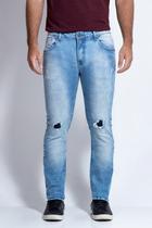 Calça Jeans Skinny Rasgos e Patch Guess