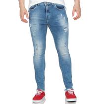 Calça Jeans Skinny Rock e Soda Cropped Masculina Desfiada