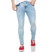 Calça Jeans Skinny Rock e Soda Masculina Desfiada