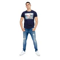 Calça Jeans Skinny RockeSoda Masculina Destroyed Moderna