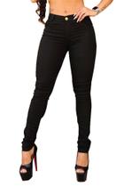 calça jeans skiny feminina preta cintura alta levanta o bumbum - Ninas Boutique