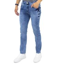 Calça Jeans Slim Acid Wash Masculina Ecxo