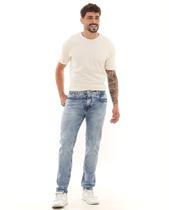 Calça jeans slim fit masculina marmorizada com no detalhe bolso